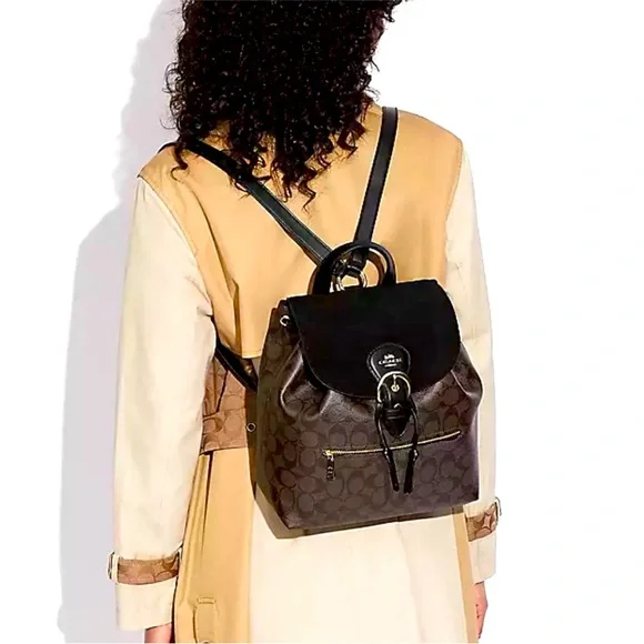 NWT!🤎🖤COACH KLEO SUEDE, SIGNATURE CANVAS BACKPACK & COACH ZIP CARD CASE! - Picture 10 of 10